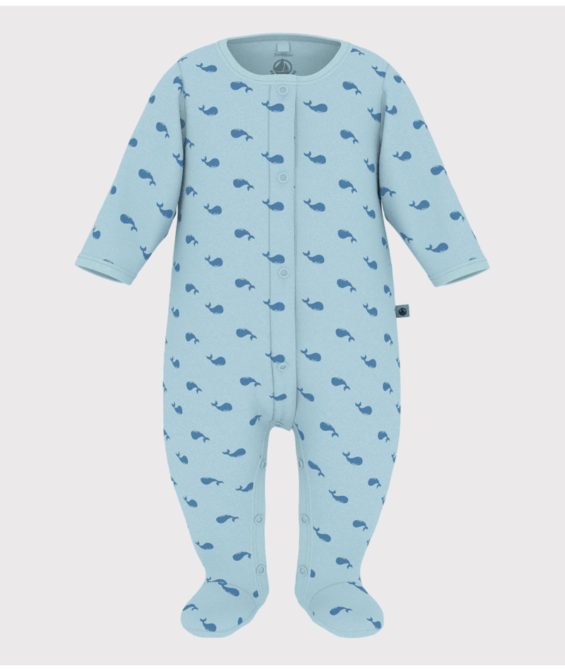 Petit Bateau Footie with Bodysuit in Blue Whales