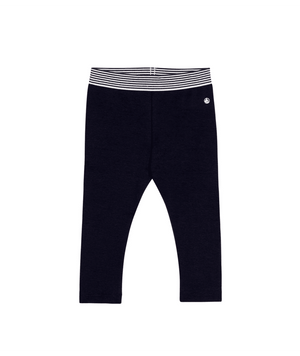 Petit Bateau Navy Baby Legging with Stripe Trim