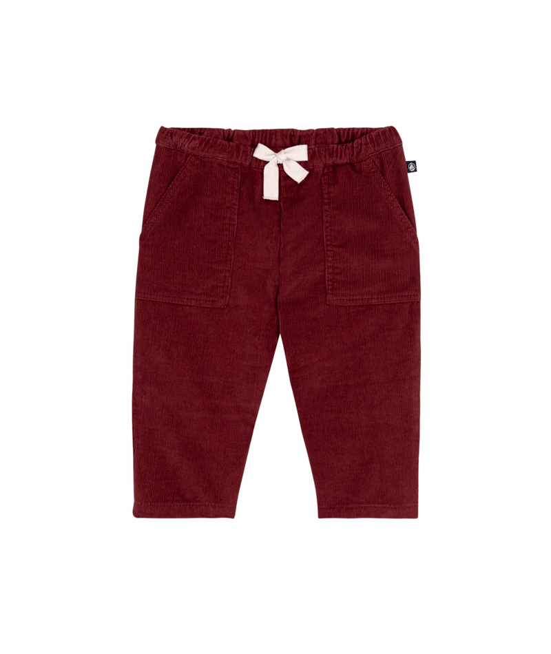 Petit Bateau Baby Boy Corduroy Pants in Burgundy
