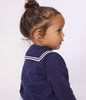 Petit Bateau Sailor Collar Cardigan in Navy