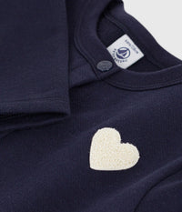 Petit Bateau Heart Badge Cardigan in Navy