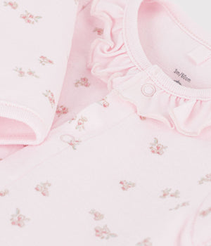 Petit Bateau Snap Footie with Collar in Pink Floral