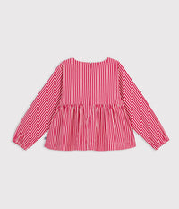 Petit Bateau Blouse in Red & Pink Stripe