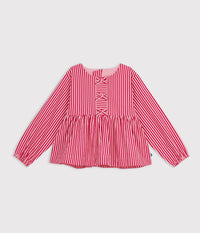 Petit Bateau Blouse in Red & Pink Stripe