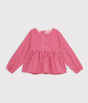 Petit Bateau Blouse in Red & Pink Stripe