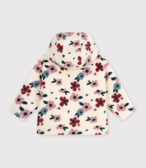 Petit Bateau Sherpa Jacket in Cream Floral