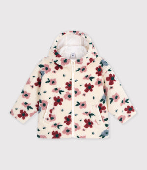 Petit Bateau Sherpa Jacket in Cream Floral