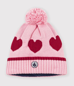 Petit Bateau Hat in Pink Hearts