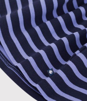 Petit Bateau Dress in Navy & Purple Stripe