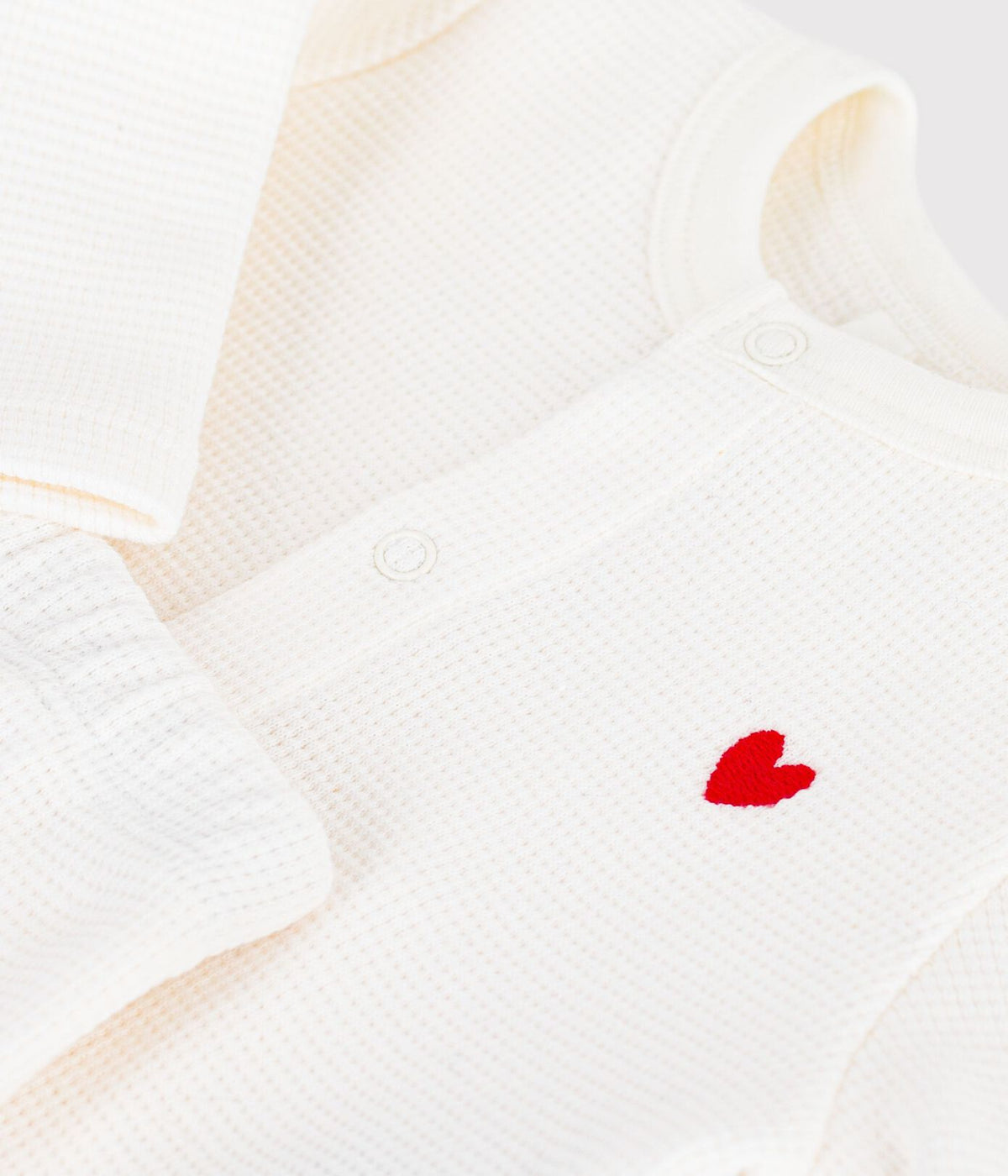 Petit Bateau Cardigan Set with Heart in White