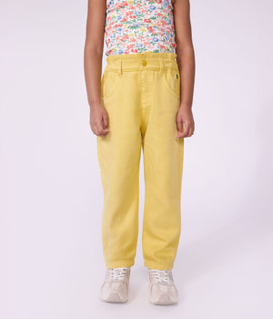 Petit Bateau Paper Bag Waist Pant in Yellow