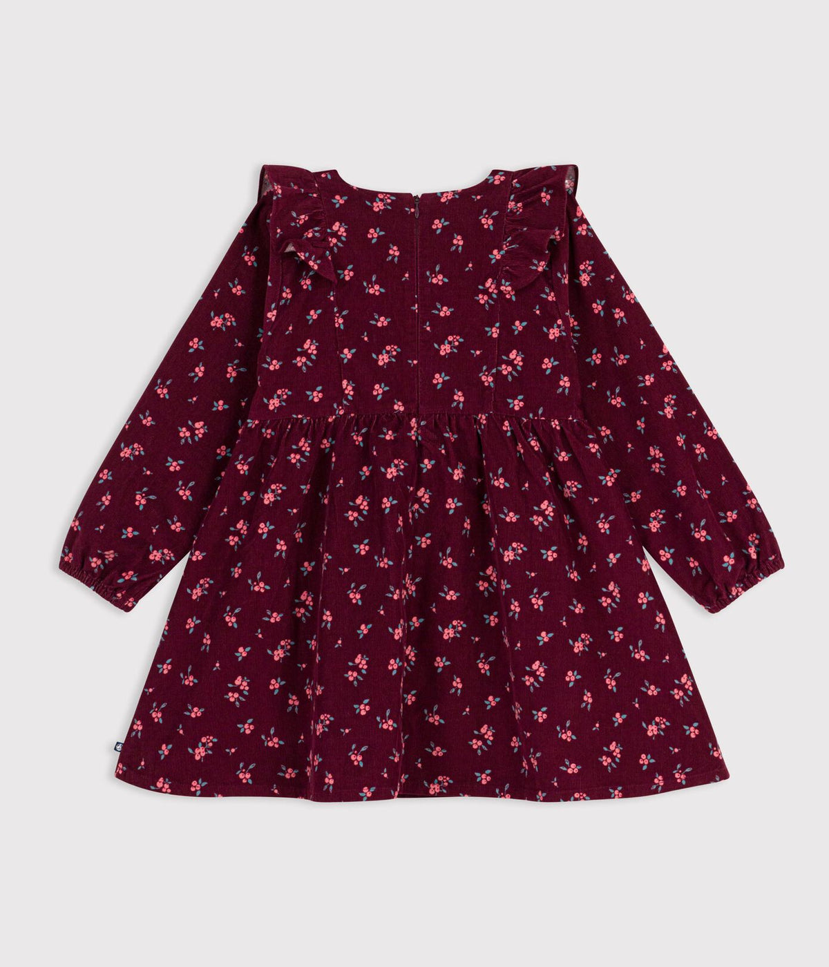 Petit Bateau Corduroy Dress in Burgundy Floral