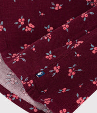 Petit Bateau Corduroy Dress in Burgundy Floral