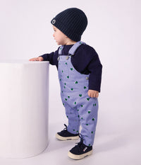 Petit Bateau Heart Print Overall in Purple/Green