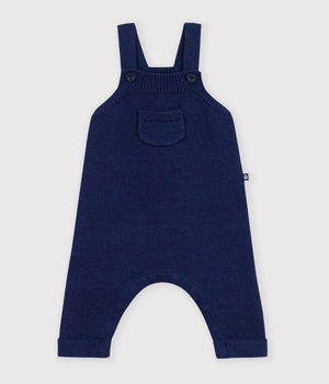 Petit Bateau Knit Overalls in Navy