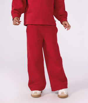Petit Bateau Wide Leg Pant in Red