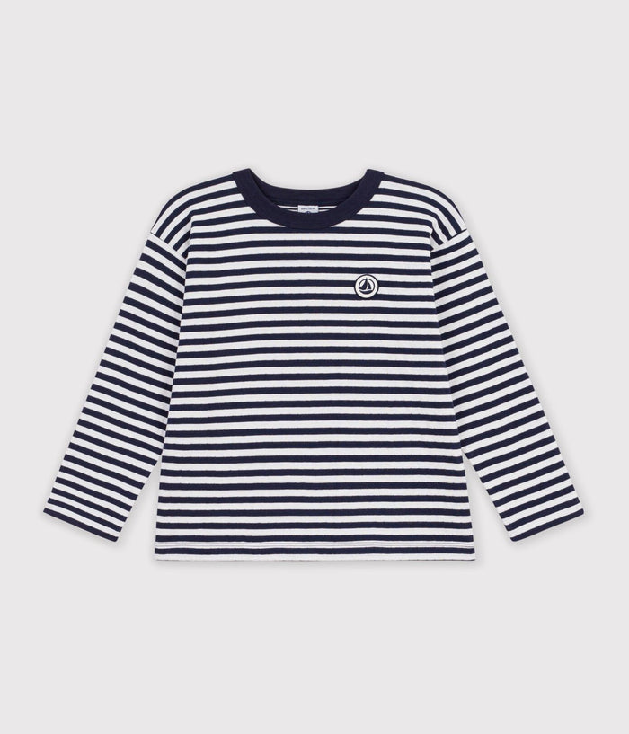 Petit Bateau Long Sleeve Shirt in Navy Stripe