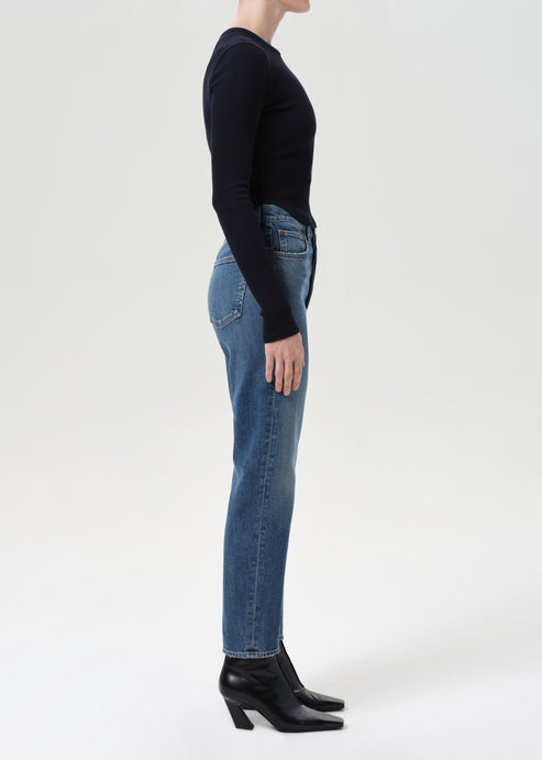 Agolde 90s Pinch Waist Crop Jean in Overcast