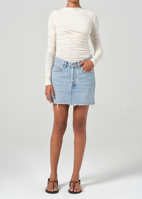 Agolde V-Waist Mini Skirt in Force