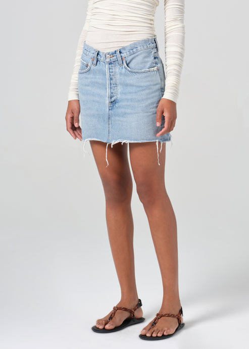 Agolde V-Waist Mini Skirt in Force