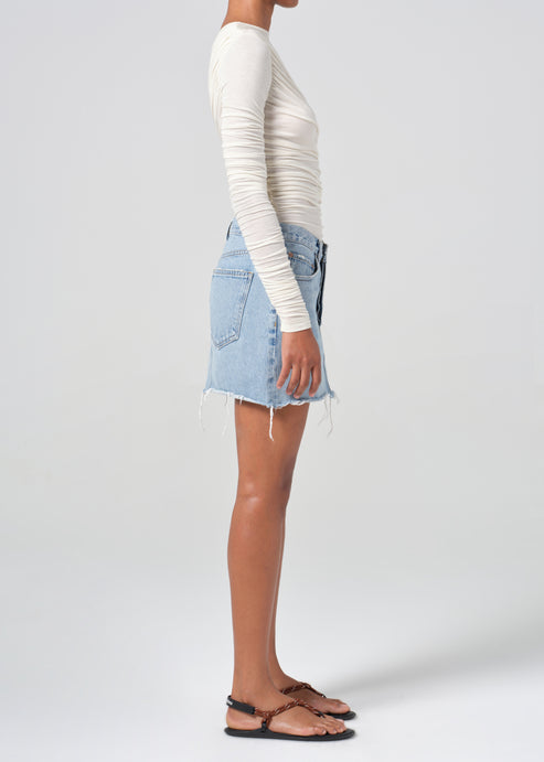 Agolde V-Waist Mini Skirt in Force