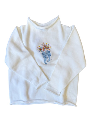 A Soft Idea Sparklers Roll Neck Sweater in White