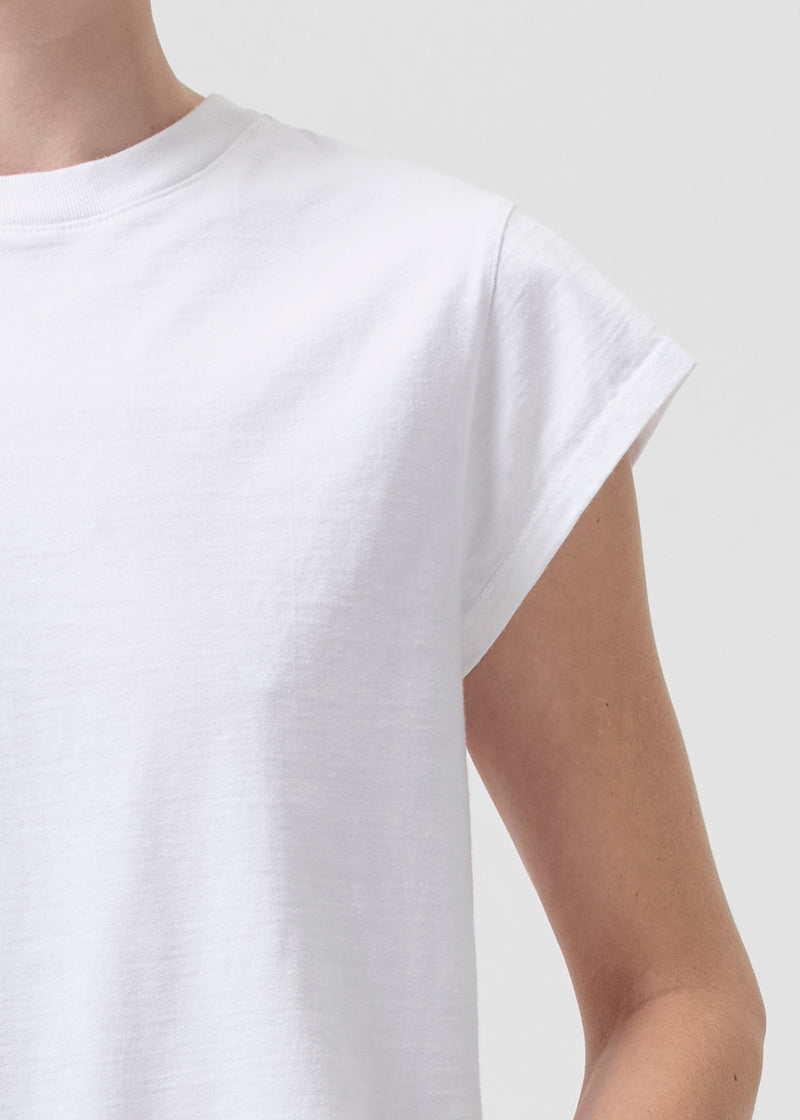 Agolde Bryce Shoulder Pad Tee in White