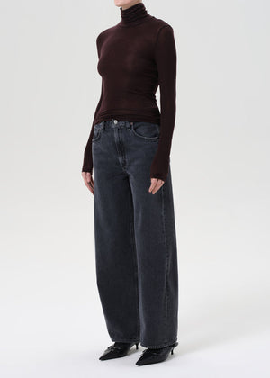 AGOLDE Pascale Turtleneck In Root