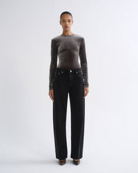 AGOLDE Corrin Scoop Back Bodysuit in Truffle
