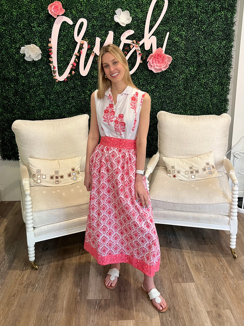 Victoria Dunn Sleeveless Folly Maxi in Honeysuckle