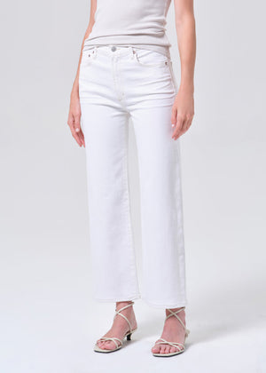 Agolde Harper Straight Leg Crop Jean in White Wash