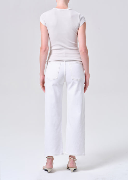 Agolde Harper Straight Leg Crop Jean in White Wash