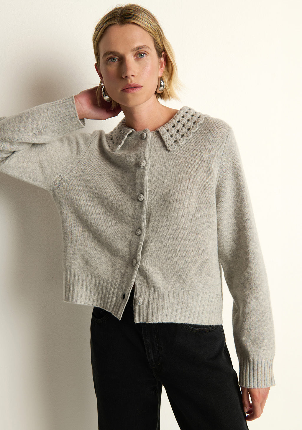 Nation Addie Cardigan in Heather Grey