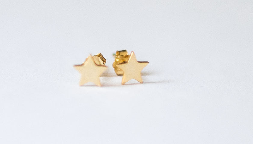 Jack and Jewelz Yellow Gold Star Earrings