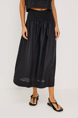 Rails Alessa Skirt in Black Linen