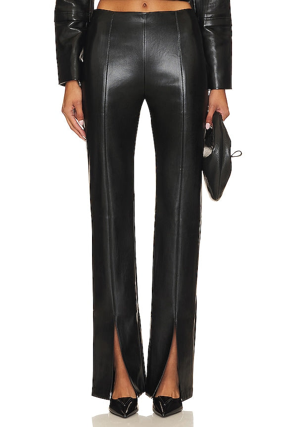 Amanda Uprichard Faux Leather Tavira Pants in Black