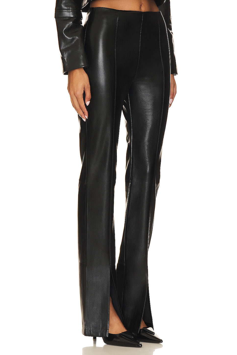 Amanda Uprichard Faux Leather Tavira Pants in Black