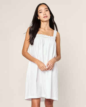 Petite Plume Women's Twill Esme Nightgown in White