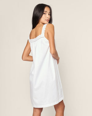 Petite Plume Women's Twill Esme Nightgown in White