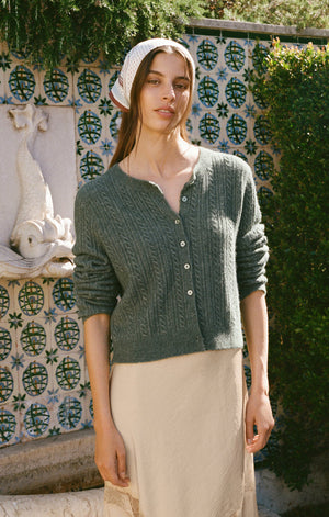Z Supply Medina Pointelle Cardigan in Monstera
