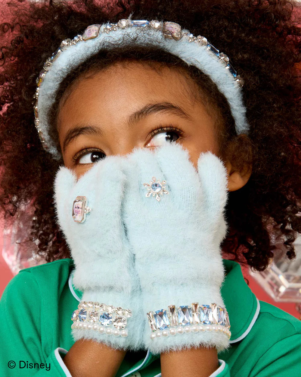 Super Smalls Disney Frozen Elsa Winter Jeweled Gloves in Bejeweled Blue
