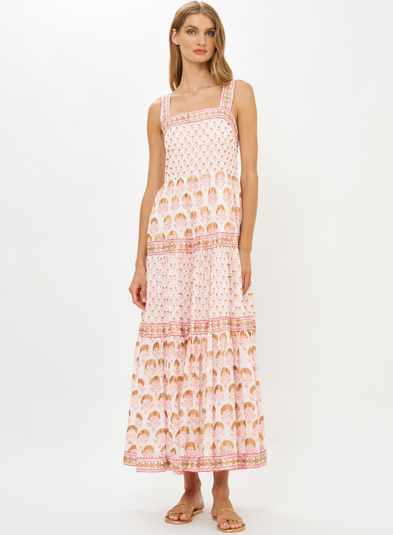 Oliphant Strappy Maxi Dress in Arbor Coral XS