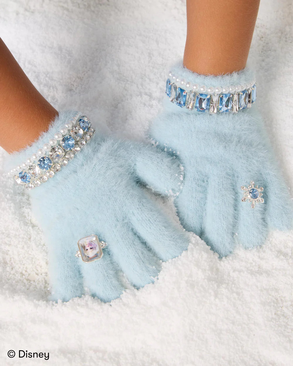 Super Smalls Disney Frozen Elsa Winter Jeweled Gloves in Bejeweled Blue