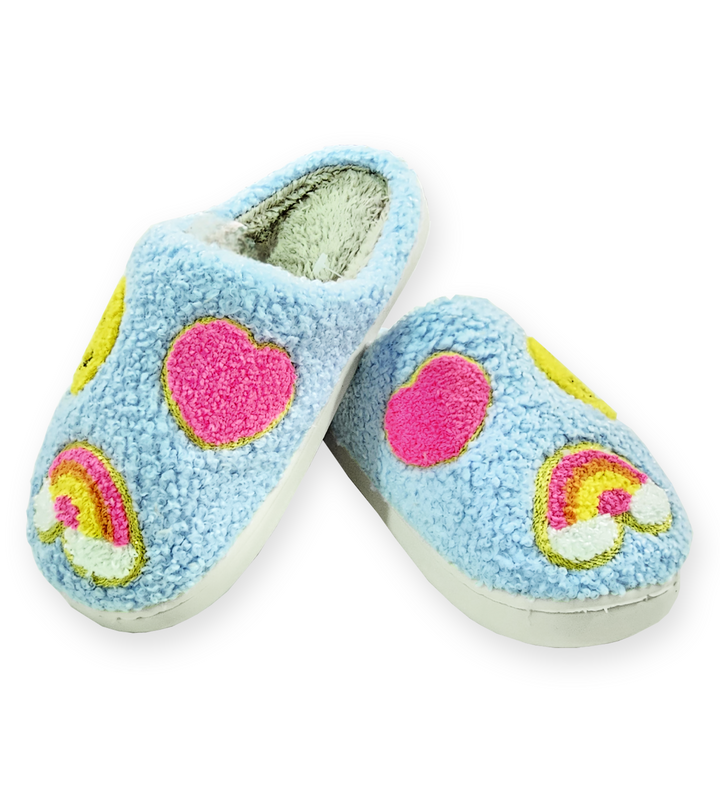 Malibu Sugar Slippers in Sky Blue with Emojis