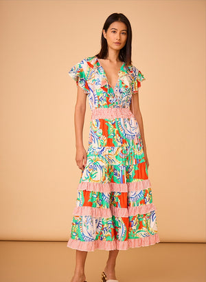 Hunter Bell Aurora Dress in Amalfi Tiles