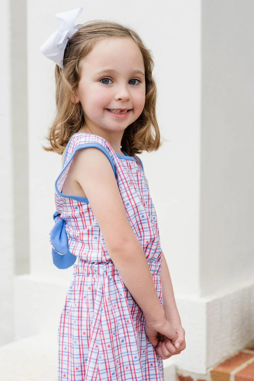 James & Lottie Kristin Knot Dress in Patriotic