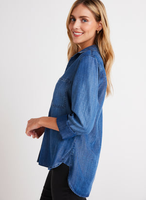 Bella Dahl Shirttail Button Down in Moonlight Haze