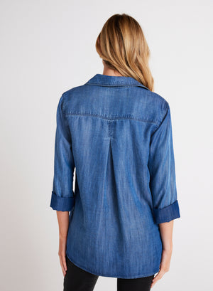 Bella Dahl Shirttail Button Down in Moonlight Haze