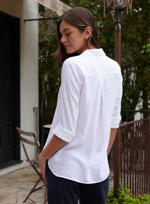 Bella Dahl Shirt Tail Button Down in White