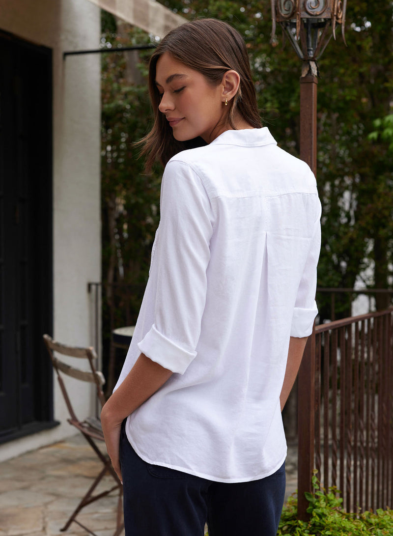Bella Dahl Shirt Tail Button Down in White